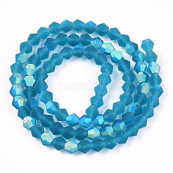 Imitate Austrian Crystal Bicone Frosted Glass Beads Strands&nbsp;LS-GLAA-F029-TM3mm-A01