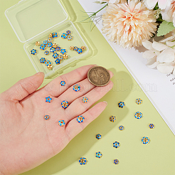 48Pcs 8 Styles Brass Enamel Bead Caps&nbsp;KK-PH0014-51