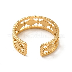 Ion Plating(IP) 304 Stainless Steel Rhombus Open Cuff Ring for Men Women&nbsp;RJEW-E066-05G