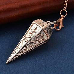 Rack Plating Brass Cone Dowsing Pendulum Pendants&nbsp;AJEW-G064-01RG