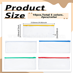 10Pcs 5 Colors Transparent Waterproofing PVC File Pockets&nbsp;AJEW-LP0006-66