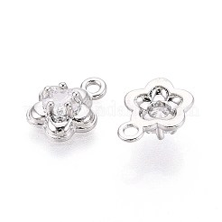 Brass Pave Cubic Zirconia Pendants&nbsp;KK-T071-44P