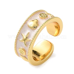 Brass Enamel Cuff Open Rings&nbsp;KK-E807-01G