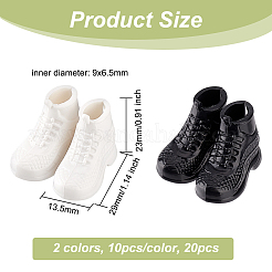 20Pcs 2 Colors PVC Plastic Doll Sneakers Shoes&nbsp;DIY-OC0010-84