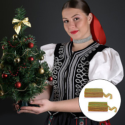2 Cards 2 Styles Metallic Lace Trim&nbsp;OCOR-FG0001-72