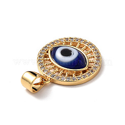 Lampwork Evil Eye Pendants with Clear Cubic Zirconia&nbsp;ZIRC-L102-11G-04