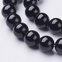 Natural Black Onyx Round Beads Strands&nbsp;GSR8mmC097