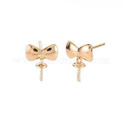 Brass Stud Earring Findings&nbsp;KK-S364-044