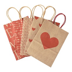 12Pcs 5 Styles Valentine's Day Heart Printed Paper Bags&nbsp;CARB-FS0001-07