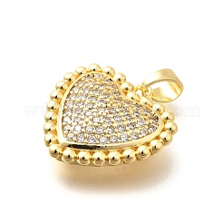 Brass Micro Pave Cubic Zirconia Pendants&nbsp;KK-G519-17G