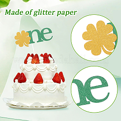 Saint Patrick's Day Clover Paper Cake Toppers&nbsp;AJEW-WH20022-27B