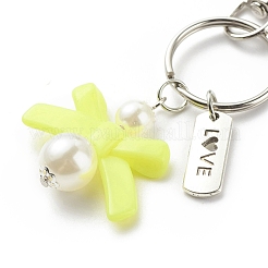 ABS Plastic Imitation Pearl  Beads and Acrylic Keychain&nbsp;KEYC-JKC00353