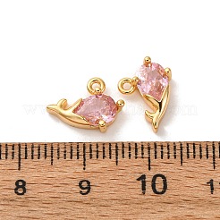 Brass Micro Pave Cubic Zirconia Pendants&nbsp;KK-K382-29G-02