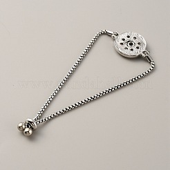 Alloy Interchangeable Snap Link Slider Bracelet Settings with Box Chains&nbsp;BJEW-WH0014-005C