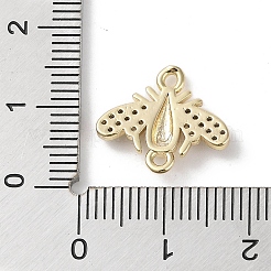 Brass Micro Pave Clear Cubic Zirconia Connector Charms&nbsp;KK-G491-43G
