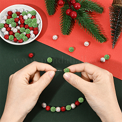90Pcs 3 Styles Pave Disco Ball Beads&nbsp;RB-LT0001-01B
