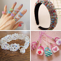 16 Strands 8 Colors Transparent Glass Beads Strands&nbsp;EGLA-TA0013-48