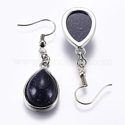 Natural & Synthetic Mixed Stone Dangle Earrings&nbsp;EJEW-P143-A