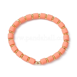 Polymer Clay Column Beaded Stretch Bracelets&nbsp;BJEW-JB09756