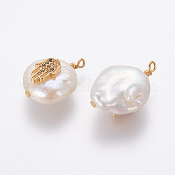 Natural Cultured Freshwater Pearl Pendants&nbsp;PEAR-L027-19C