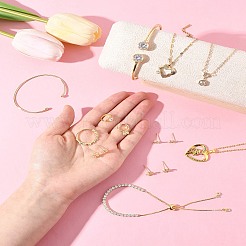 Brass Micro Pave Clear Cubic Zirconia Finger Rings & Earrings & Necklaces & Bangle&nbsp;SJEW-FS0001-03