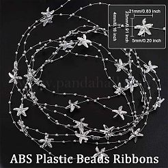 ABS Plastic Beads Ribbons&nbsp;OCOR-WH0066-82B