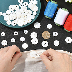 60Pcs 4 Styles Shell Buttons&nbsp;BUTT-SP0001-17