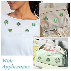20Pcs 5 Styles Saint Patrick's Day Clover Alloy Enamel Lapel Pin Back Brooches for Backpack Clothes&nbsp;JEWB-CJ0003-65