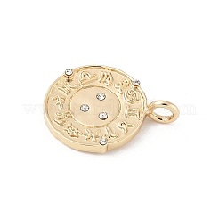 Brass Micro Pave Cubic Zirconia Pendants&nbsp;KK-Z107-01G-02