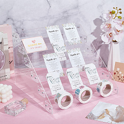 6-Tier Plastic Scrapbook Adhesive Tape Display Riser Stands&nbsp;ODIS-WH0086-105