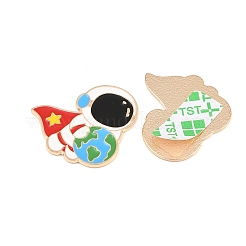 Space Astronauts Alloy Enamel Cabochons&nbsp;AL-CBA1A6F-07KCG-E