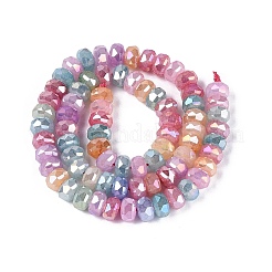 Electroplate Imitation Jade Crackle Glass Beads Strands&nbsp;GLAA-N068-01A-B01