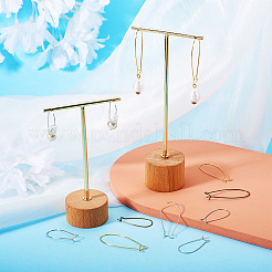 Brass Hoop Earrings Findings Kidney Ear Wires&nbsp;KK-TA0007-10