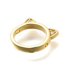 Brass Micro Pave Clear Cubic Zirconia Bead Frame&nbsp;KK-S508-34G