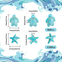 200Pcs Dyed Synthetic Turquoise and Howlite Beads&nbsp;G-SC0002-42
