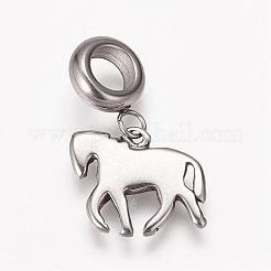 304 Stainless Steel European Dangle Charms&nbsp;OPDL-K001-30AS