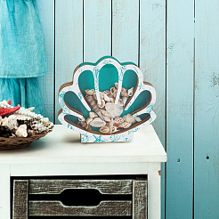 Shell Shape Wooden Jewelry Display Cases with Visible Window&nbsp;ODIS-SP0001-14A