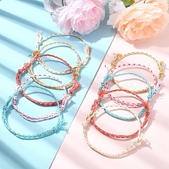 10Pcs 5 Colors Handmade Braided Cotton Cord Bracelets Making&nbsp;BJEW-YW00006