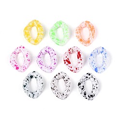 Spray Painted Opaque Acrylic Linking Rings&nbsp;SACR-T017-59M-A