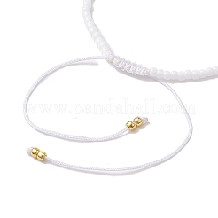Adjustable Natural Rainbow Moonstone & Seed Braided Bead Bracelets&nbsp;BJEW-JB10181-01
