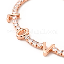 Cubic Zirconia Chain Bracelet&nbsp;BJEW-A132-25RG