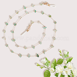 Natural Jade Chips and Alloy Link Chains Neck Strap for Eyeglasses&nbsp;AJEW-WH20070-024C