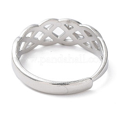 Non-Tarnish 304 Stainless Steel Hollow Sailor's Knot Adjustable Rings&nbsp;RJEW-D006-21P