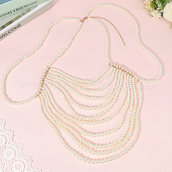 Plastic Imitation Pearl Round Beaded Shoulder Chains&nbsp;AJEW-WH20006-210