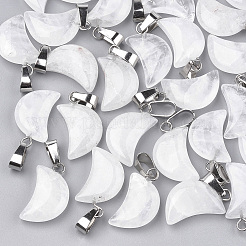 Moon Natural Quartz Crystal Pendants&nbsp;X-G-Q369-04