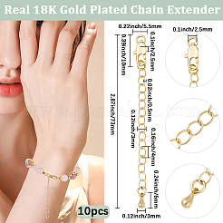 10Pcs Brass Ends with Chains&nbsp;KK-BBC0022-88