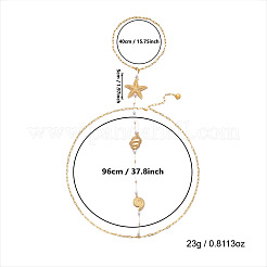 Ocean Alloy & Iron Starfish Shell Shape Back Chain Necklaces for Backless Dress with Imitation Pearl&nbsp;WG9F3AC-01