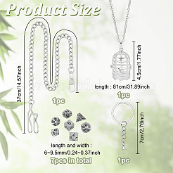 Brass Cable Chain Necklace & Zinc Alloy Dice Set & Iron Split Key Rings & Brass Birdcage Cage Pendant Decoration&nbsp;SJEW-BC00001
