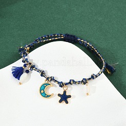 304 Stainless Steel Enaeml Charms Bracelets&nbsp;BJEW-C114-14G