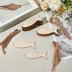 30Pcs Fish Unfinished Wood Cutouts Pendant Decorations&nbsp;DIY-SP0004-52